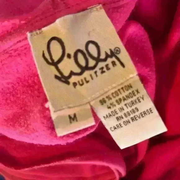 VINTAGE Y2K LILLY PULITZER sweat HOODIE pink zip- SIZE medium - Picture 2 of 4
